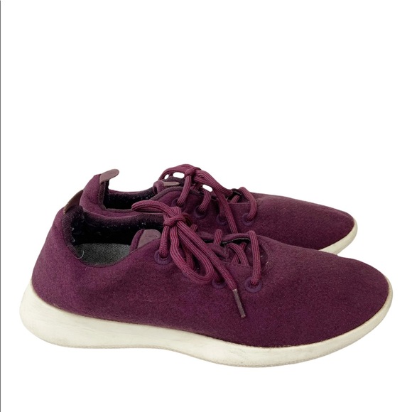 Allbirds Men’s Wool Runners Size M10 D520 Burgundy/White Renewable Materials - Picture 5 of 13